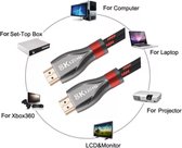 LJ Electronic HDMI kabel 2.1 - 8K Ultra High Speed (60hz) | 4K Ultra High Speed (120hz)| 48GBPS | HDMI Naar HDMI - ARC | 1.5 Meter|Ps5| X Box  series X| Samsung TV | Gold Plated |