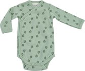 Lodger Baby Rompertjes Lange Mouw Maat 74 - Romper Rib - 100% Katoen - Unisex - 6-8 maanden - Handige Overslag - Drukknoopsluiting - Groen