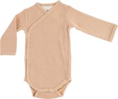 Lodger Romper Lange Mouw Maat 56 - Romper Ciumbelle - 100% Katoen - 0-2 maanden - Handige Overslag - Drukknoopjes - beige