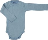 Lodger Baby Omslag Romper Lange Mouw - Maat 62 - Ciumbelle - Overslagromper 2-4M - 100% Katoen - Elastisch - Handige Overslag - Unisex - Blauw