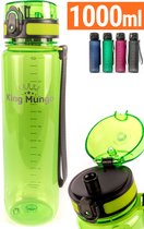 1 Liter Drinkfles - Vaatwasserbestendig - Sport Bidon Drinkbus King Mungo 1000ml Groen