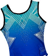 Sparkle&Dream Gympakje Turnpakje Lieke Blauw/Mint - CLA | maat 140 voor turnen en gymnastiek