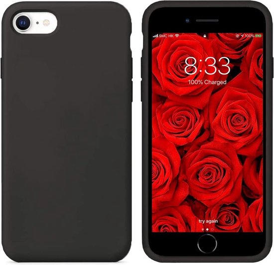 iPhone SE Hoesje Zwart Siliconen Back Cover Apple iPhone SE 2020