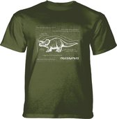 T-shirt Triceratops Fact Sheet Green XXL