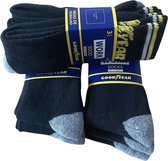Werksokken- Sokken 9 paar- Kwaliteit Mannen sokken- Zwart met grijs geel- Maat 43/46