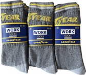 Werksokken- Sokken 9 paar- Kwaliteit Mannen sokken- Zwart met grijs geel- Maat 43/46