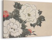 Schilderij op Canvas - 150 x 100 cm - Bloemen uit Momoyogusa - Kunst - Kamisaka Sekka - Wanddecoratie - Muurdecoratie - Slaapkamer - Woonkamer