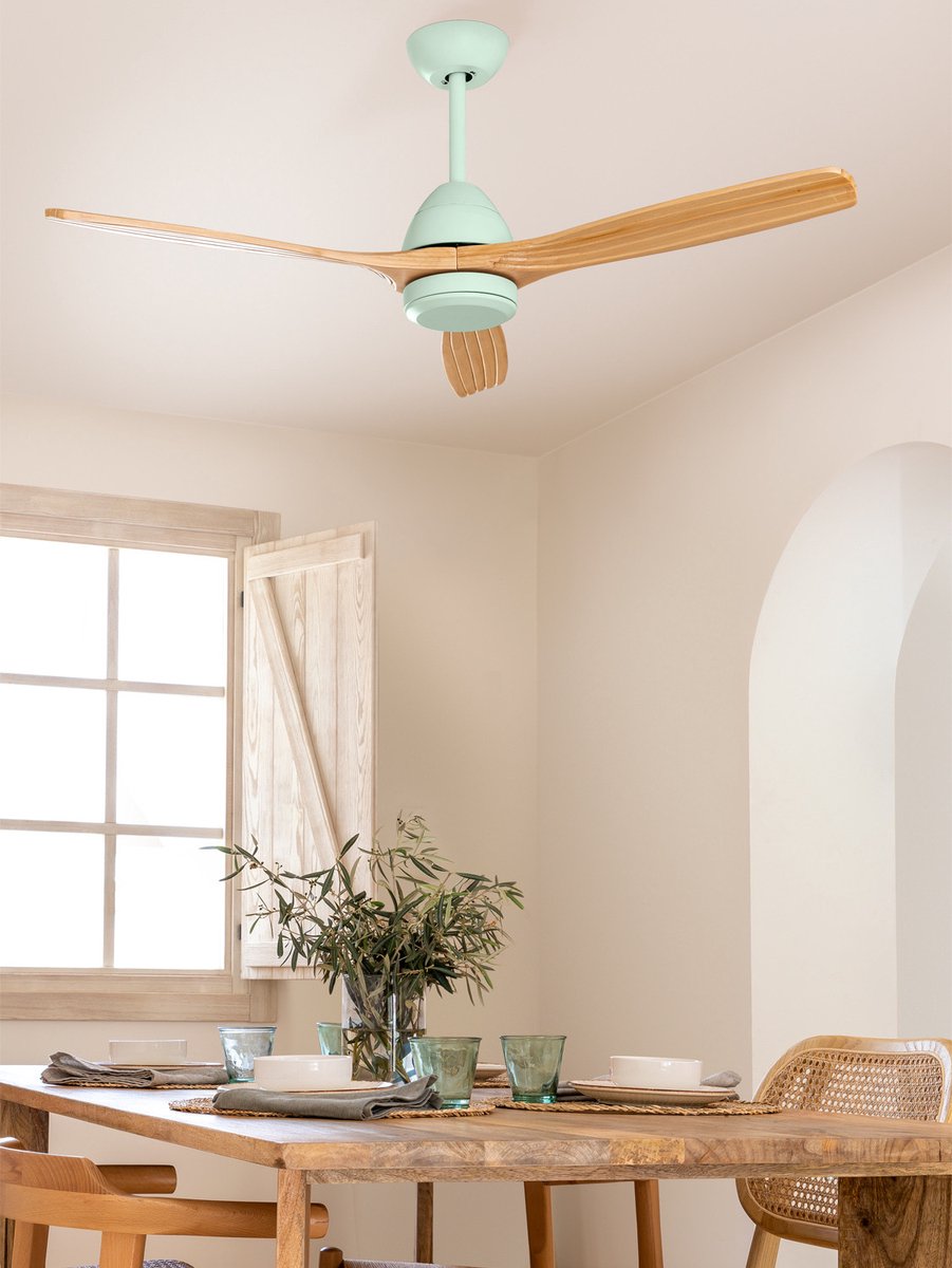 CREATE - Plafondventilator 40W silent Ø132 cm - Programmeerbare 1-4H - 6 Snelheden - Zomer/Winter functie - WIND CUP