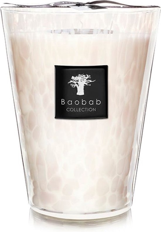 Baobab Collection - White Pearls - Luxe Geurkaars 24cm