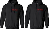 Hoodie zwart set-his en her-valentijns dag cadeau-Maat L