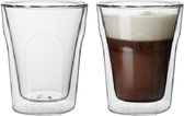 Florina malachit dubbelwandige koffieglazen of theeglazen 240 ML- Set van 2 - Gehard glas