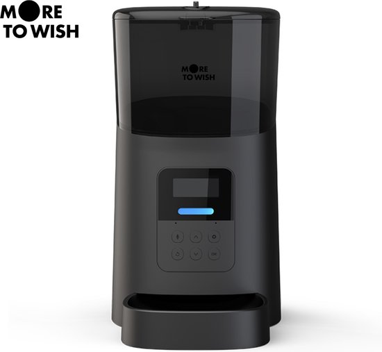 More To Wish - Automatische voerbak - Voerautomaat - Voerdispenser - katten en honden - 6 liter - Zwart - instelbaar voedingsschema - met stemopname - geen internet nodig!