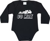Romper - Go max ! - maat: 80 - lange mouwen - baby - formule 1 - max verstappen - red bull racing - zwangerschap aankondiging - rompertjes baby - rompers - rompertje - rompertjes -