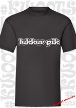 Lekker pik heren t-shirt - Zwart - Maat XL - leuke shirtjes - grappig - humor - kwoots - goed gewerkt pik