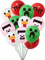Minecraft latex ballonen 12 Stuks 12 inch- Verjaardag Feestje