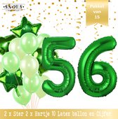 Cijfer Ballon 56 Jaar Groen Forrest Green Boeket * Hoera 56 Jaar Verjaardag Decoratie Set van 15 Ballonnen * 80 cm Verjaardag Nummer Ballon * Snoes * Verjaardag Versiering * Kinderfeestje * Forrest Green* Nummer Ballon 56 * Groen