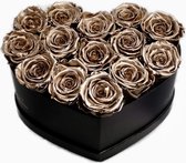 ROYALBLOSSOM - Gouden Amore Long Life Rozen 14 Stuks | Flowerbox | Rozen tot 3 jaar houdbaar | Amore Rozen in doos | Doos met rozen | Valentijnsdag | Moederdag | Kerst | Huwelijkscadeau | Bru