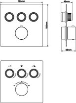 Wiesbaden Caral Klik Pro - Douchekraan Thermostatisch - Glans Chroom - Inbouw - 3-weg - Afbouwdeel