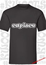 CAPISCE heren t-shirt - Zwart - Maat S - leuke shirtjes - grappig - humor - quotes - begrepen - italiaans