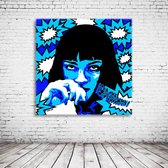 Pop Art Mia Wallace Pulp Fiction Poster in lijst - 90 x 90 cm en 2 cm dik - Fotopapier Mat 180 gr Framed - Popart Wanddecoratie inclusief lijst