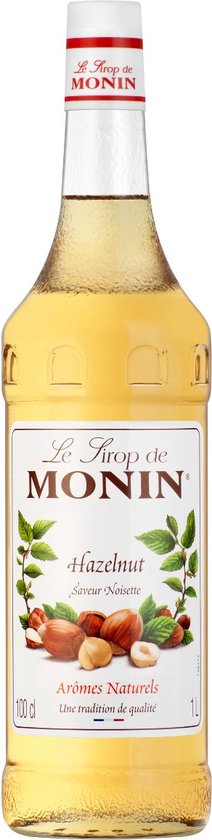 Monin Hazelnoot Siroop Koffiesiroop XL GROTE Fles 1 Liter Monin Noisette