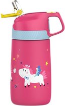 Ladle Schoolbeker 350ml Roze - Bidon - Waterfles - Lekvrij - Drinkfles Met Slotje - Voor Kinderen - Drinkbeker - 350 ML - BPA Vrij - Eenhoorn