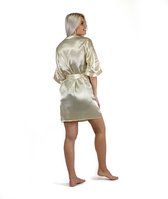 Luxe Champagne Satijnen Badjas Kimono | ochtendjas dames | S t/m XL | Maat XL