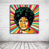 Pop Art Shirley Bassey Poster in lijst - 90 x 90 cm en 2 cm dik - Fotopapier Mat 180 gr Framed - Popart Wanddecoratie inclusief lijst