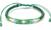 Armband Dames - Glaskralen - Verstelbaar - Groen