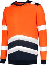 Tricorp Sweater High Visibility Bicolor 303004 Fluor Oranje-Ink - Maat XXL