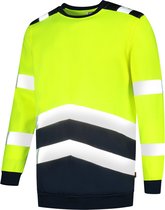 Tricorp Sweater High Visibility Bicolor 303004 Fluor Geel-Ink - Maat S