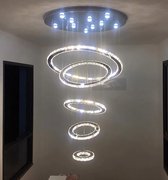 Uniclamps - Lustre en cristal à 5 Ring - Lampe à Led en Crystal - Lampe de salon - Lampe moderne - Lampe suspendue - Plafonnier - Plafonnier