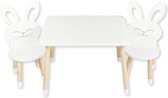 Kindertafel met 2 Stoelen Konijn | Peuterset
