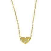 Letter ketting hartje - initiaal J - Goud - 40 cm