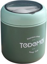 Thermos Lunchbox - Thermocup - Lunchpot - Lunchboxen - lunchbox volwassenen - lunchbox kinderen - soepbeker to go - Green