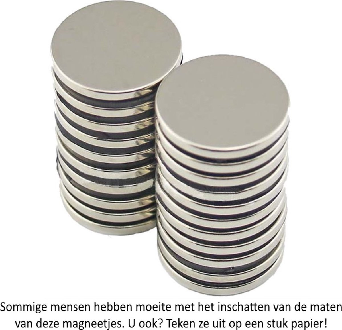 Ronde platte neodymium magneten 20 stuks - 15 x 3 mm - zeer sterk - neodymium magneet - koelkast - whiteboard - Merkloos