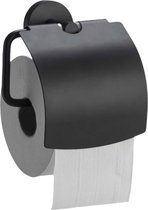 Luxe toiletrolhouder - mat zwart - metaal - badkamer - toilet
