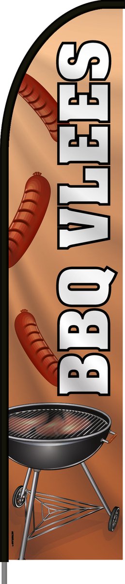Beachflag - BBQ Vlees - Vlag + Hengelsysteem + Draagtas - Actievlag.nl