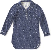 Little Label Dames Nachthemd - Maat L / 40 - Model slaapshirt - Blauw, Wit - Zachte BIO Katoen