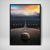 DEVICI Ingelijste Motiverende Wanddecoratie - Muurdecoratie - Keep Going - Ingelijste Canvas Wall Art Ingelijste Wanddecoratie Kantoor Ingelijste Kunstposters & Kunstprints