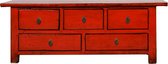Fine Asianliving Antiek Chinees TV-meubel Rood Glanzend B136xD40xH50cm Chinese Meubels Oosterse Kast