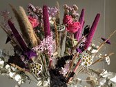 Een exclusieve grote boeket droogbloemen met kerstster  /  mixed colour / 70cm / stylvol en luxe/ eyecatching/bouquet from dried flowers / gedroogde bloemen  / woonaccessoires / cadeau