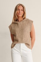 na-kd Knitted Hoodie Dames Vest - Maat Medium