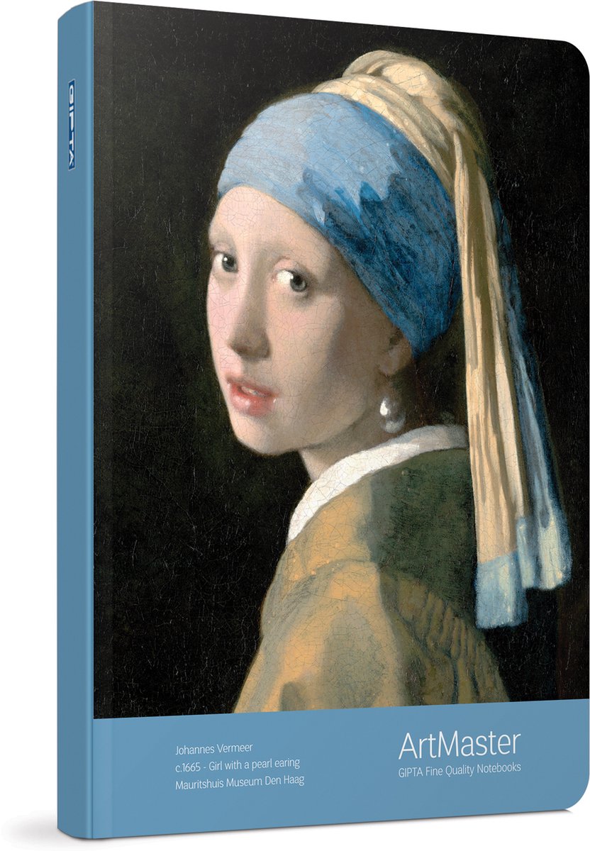Notitieboek |Meisje met de parel van Vermeer |Hardcover/gelinieerd - 17 x 24 cm - 240 pagina's