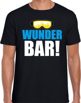 Apres ski t-shirt Wunderbar zwart  heren - Wintersport shirt - Foute apres ski outfit/ kleding/ verkleedkleding S