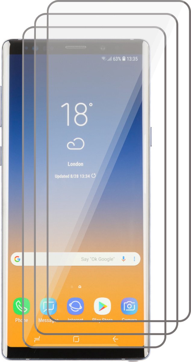 Screenprotector geschikt voor Samsung Note 9 - Beschermglas Screen Protector - 3 stuks