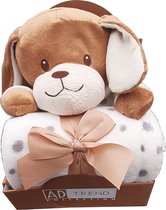 Pluche Hond + deken - Set Cadeau kraam cadeau - baby's - Kinderen - Knuffel - Knuffeldier