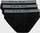 Emporio Armani Silver Fit Organic 3P Brief Mannen Onderbroek - Black - Maat L