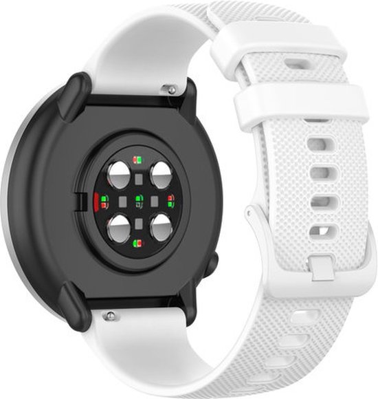 Strap-it Bracelet en Siliconen 22 mm - bracelet de montre adapté pour Samsung Galaxy Watch 3 45 mm / Galaxy Watch 46 mm / Gear S3 Classic & Frontier - Polar Vantage M / M2 / Grit X - Garmin Vivoactive 4 - blanc