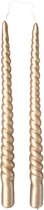 Dinerkaars | swirl | twist | gold | goud | kaars | 2,1 x 29 cm | per 2 stuks